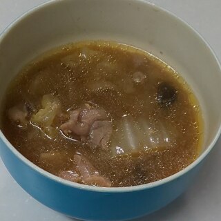 鶏肉バターのお味噌汁(*^^*)